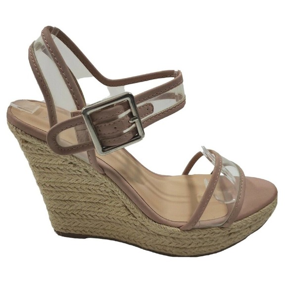 Bella~Vita ~Woman Size 8.5W~ Transparent Man Made Materials Wedge Sandals NEW. - Picture 12 of 15
